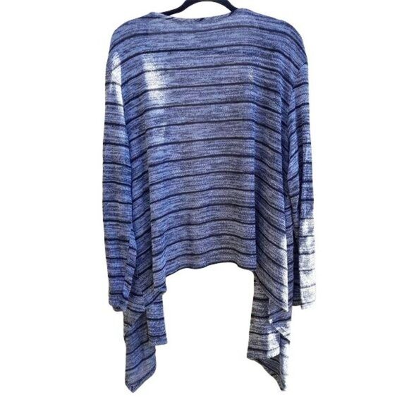 Forgotten Grace Open Waterfall Striped Lightweight Cardigan Gray‎ Black Sz 2X - Picture 6 of 10